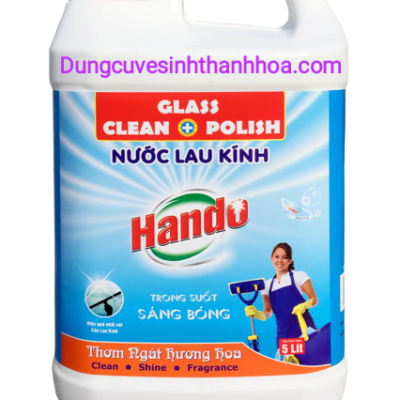 Nước Lau Kính Hando Can 5L Hương Bạc Hà (Can 5L Tiết Kiệm)